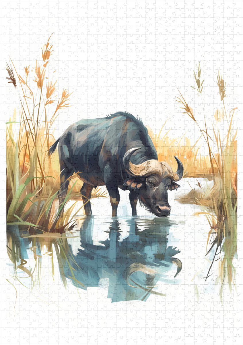 raxxa Premium-Puzzle: African Buffalo at Water’s Edge - immagine 2