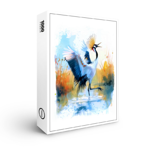 raxxa Premium-Puzzle: Crowned Crane Dancing in Water