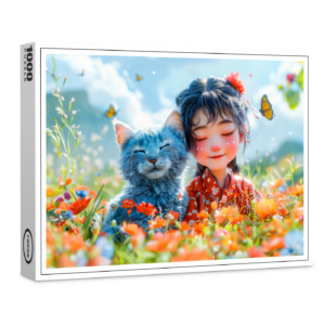 raxxa Premium-Puzzle: Summer Nap with Fantasy Girl and Cat