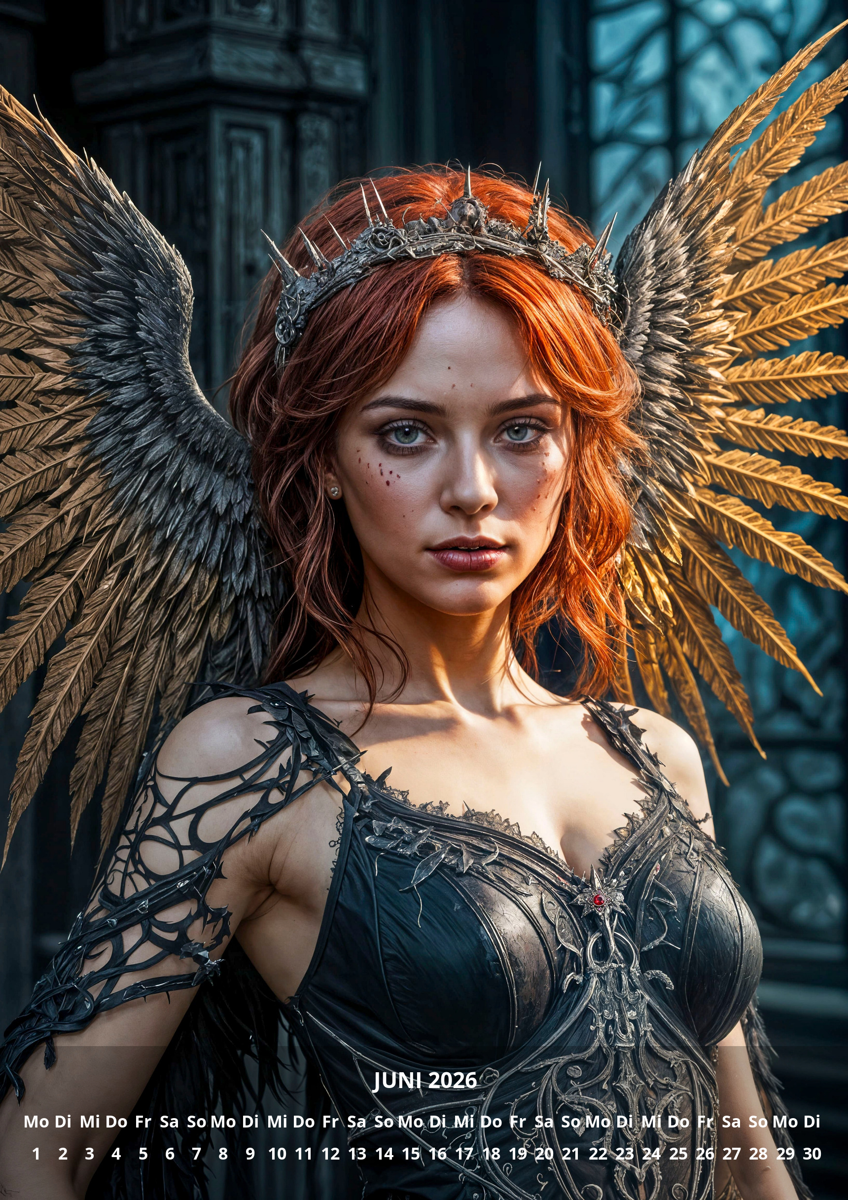 raxxa Premium-Monatskalender Dark Angels 2026 - immagine 8
