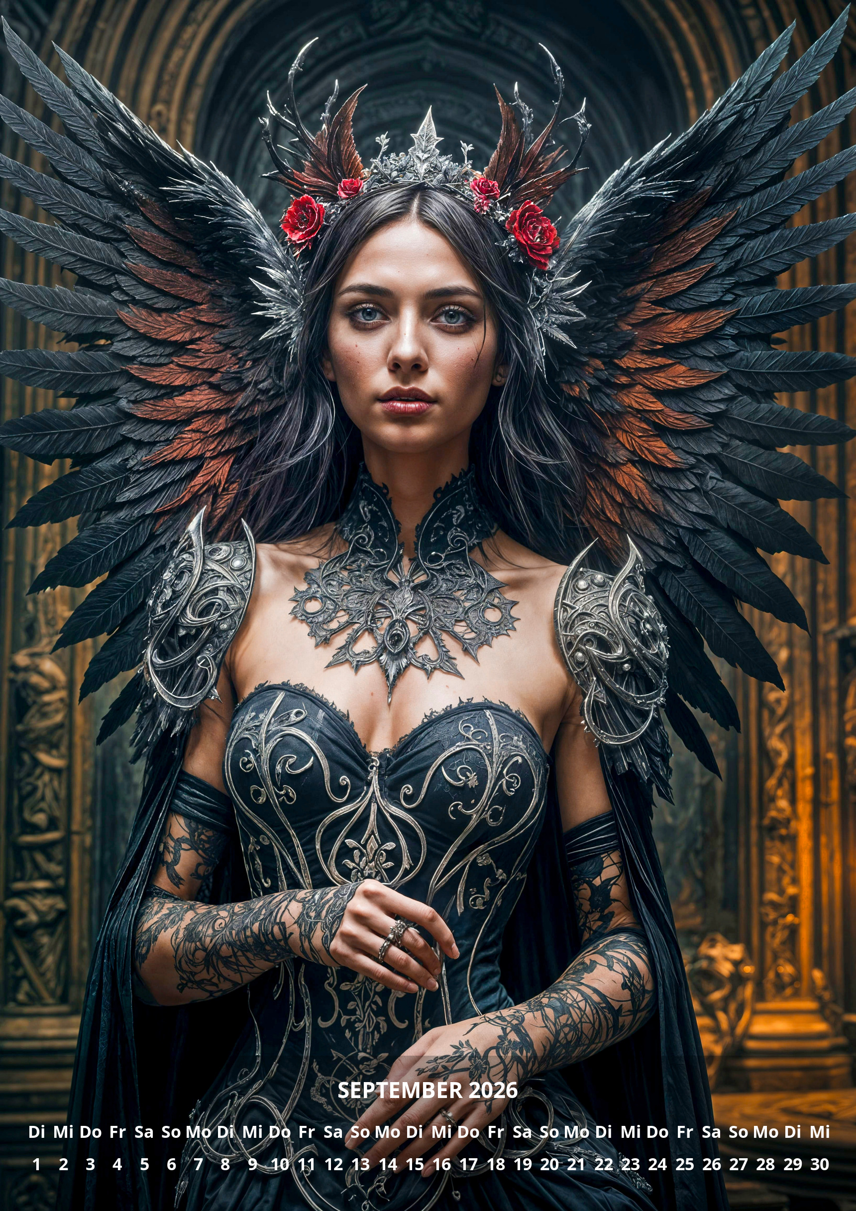 raxxa Premium-Monatskalender Dark Angels 2026 - immagine 11