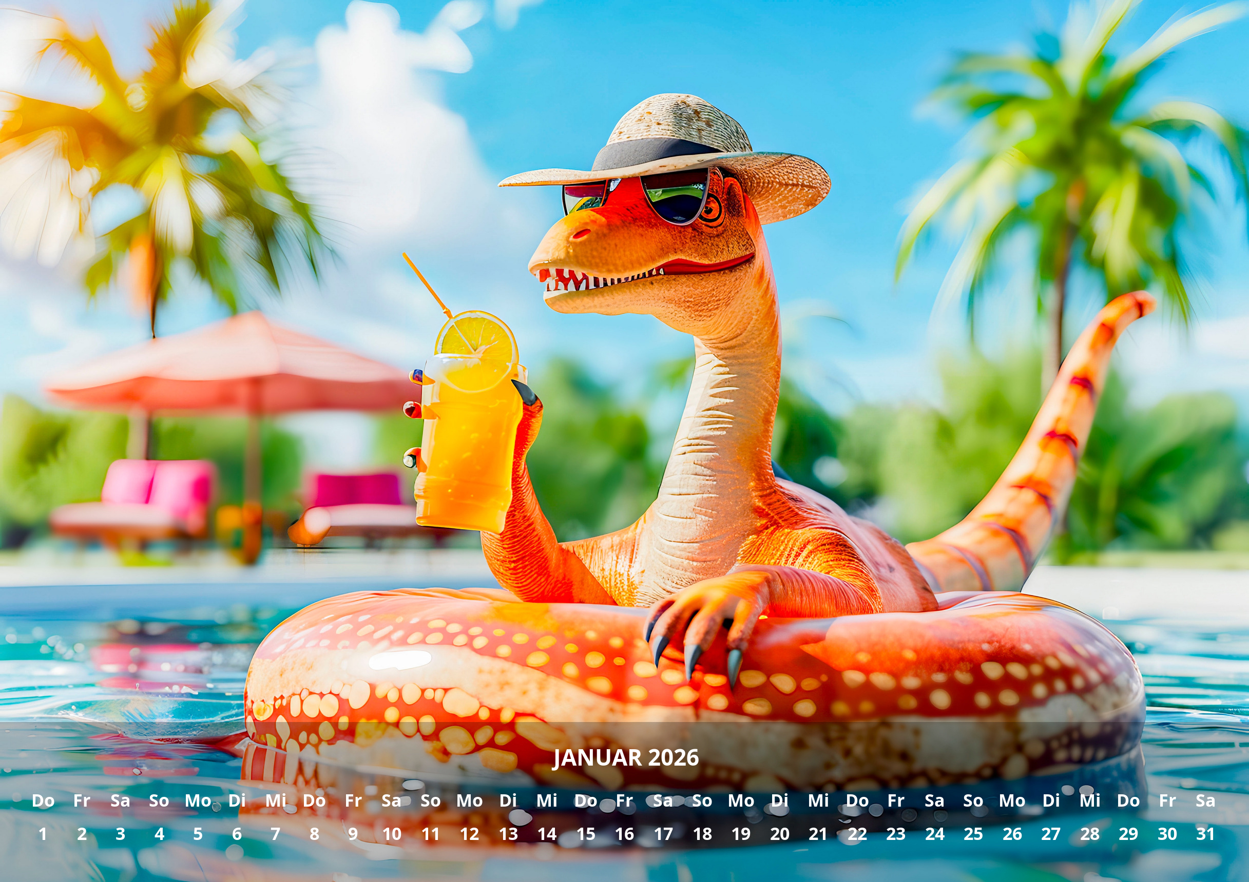 raxxa Premium-Monatskalender Dino Summer 2026 – Bild 3