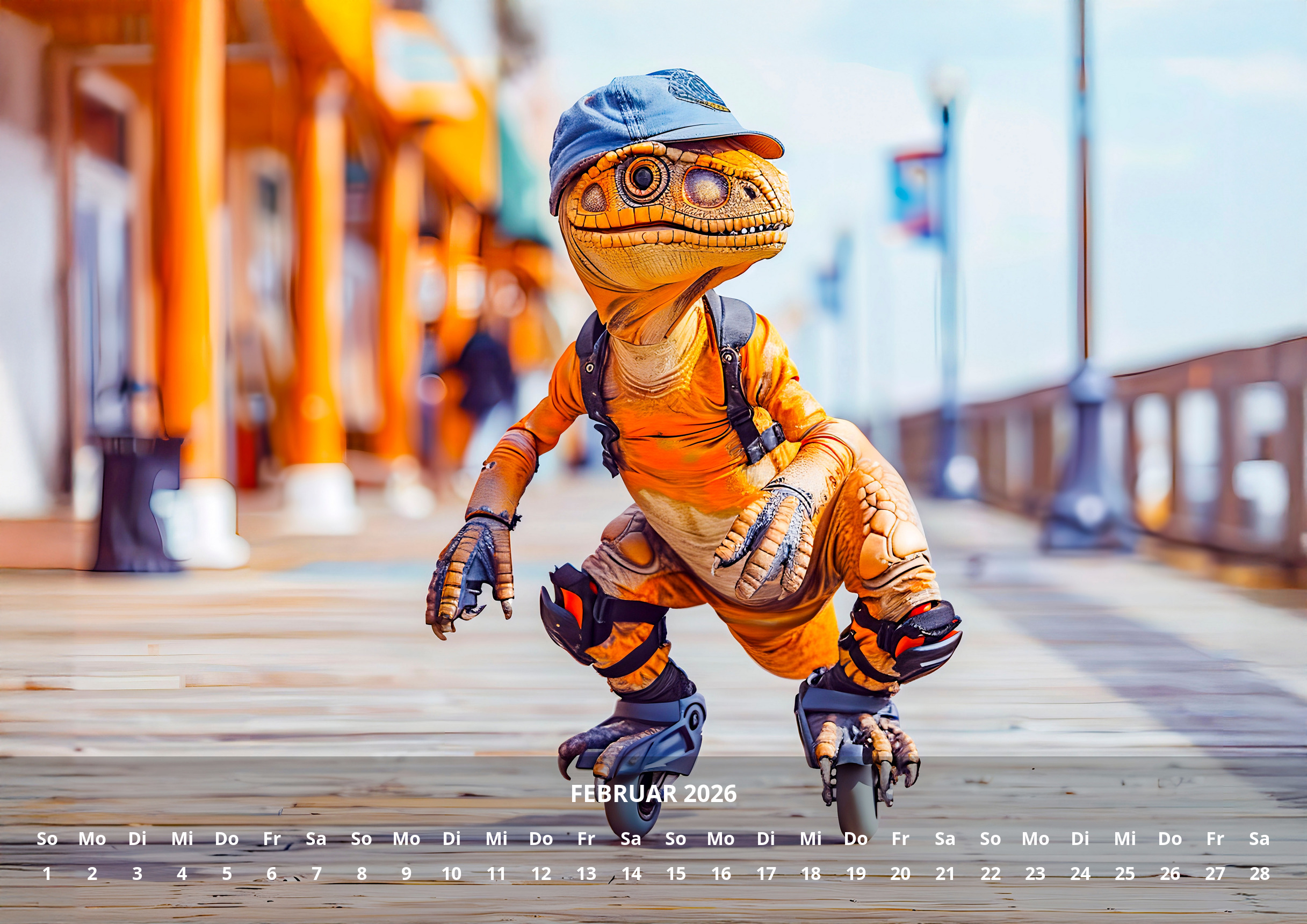 raxxa Premium-Monatskalender Dino Summer 2026 – Bild 4