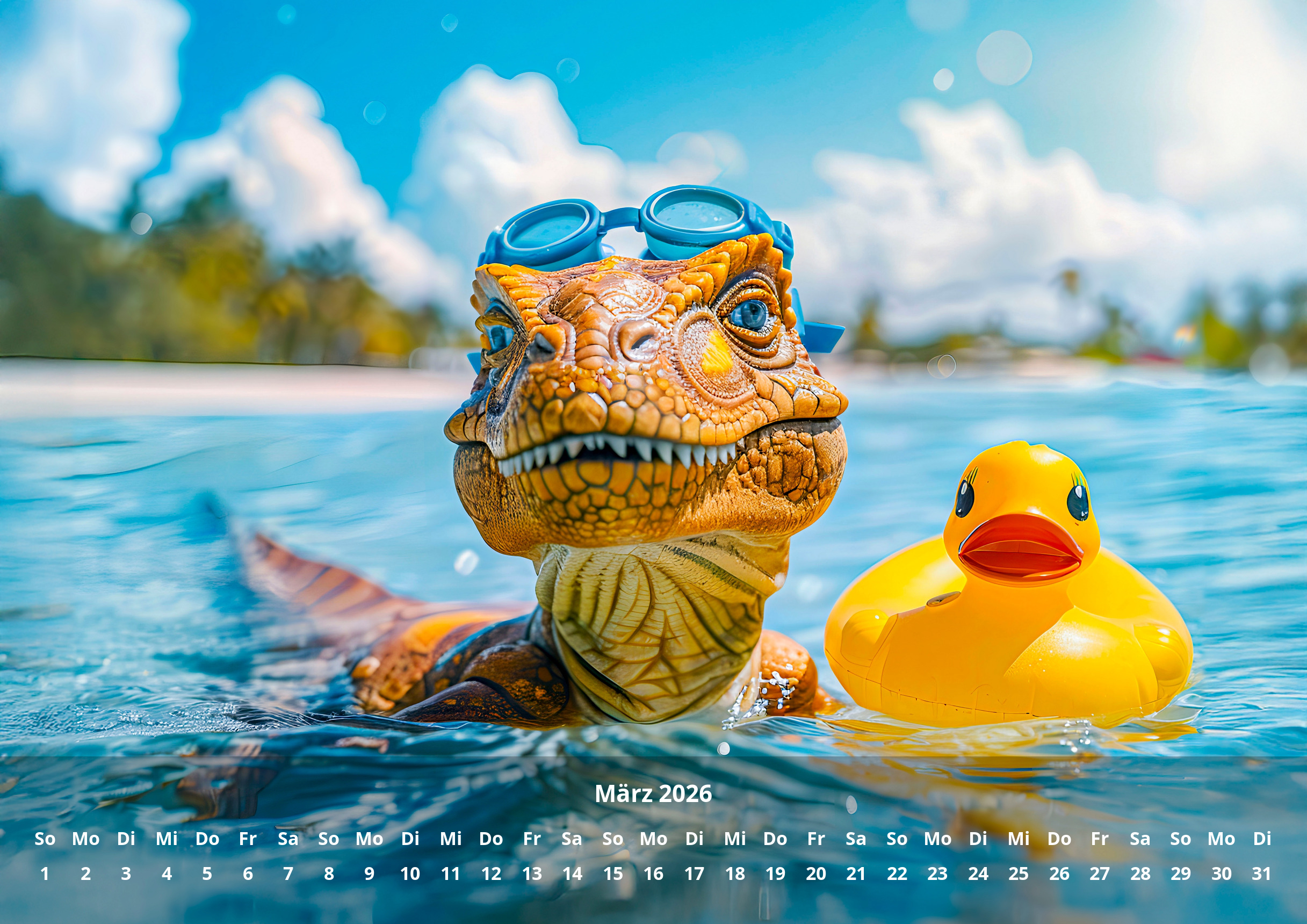 raxxa Premium-Monatskalender Dino Summer 2026 – Bild 5