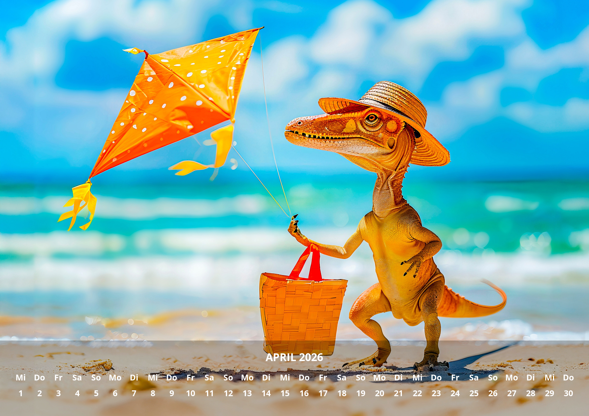 raxxa Premium-Monatskalender Dino Summer 2026 – Bild 6