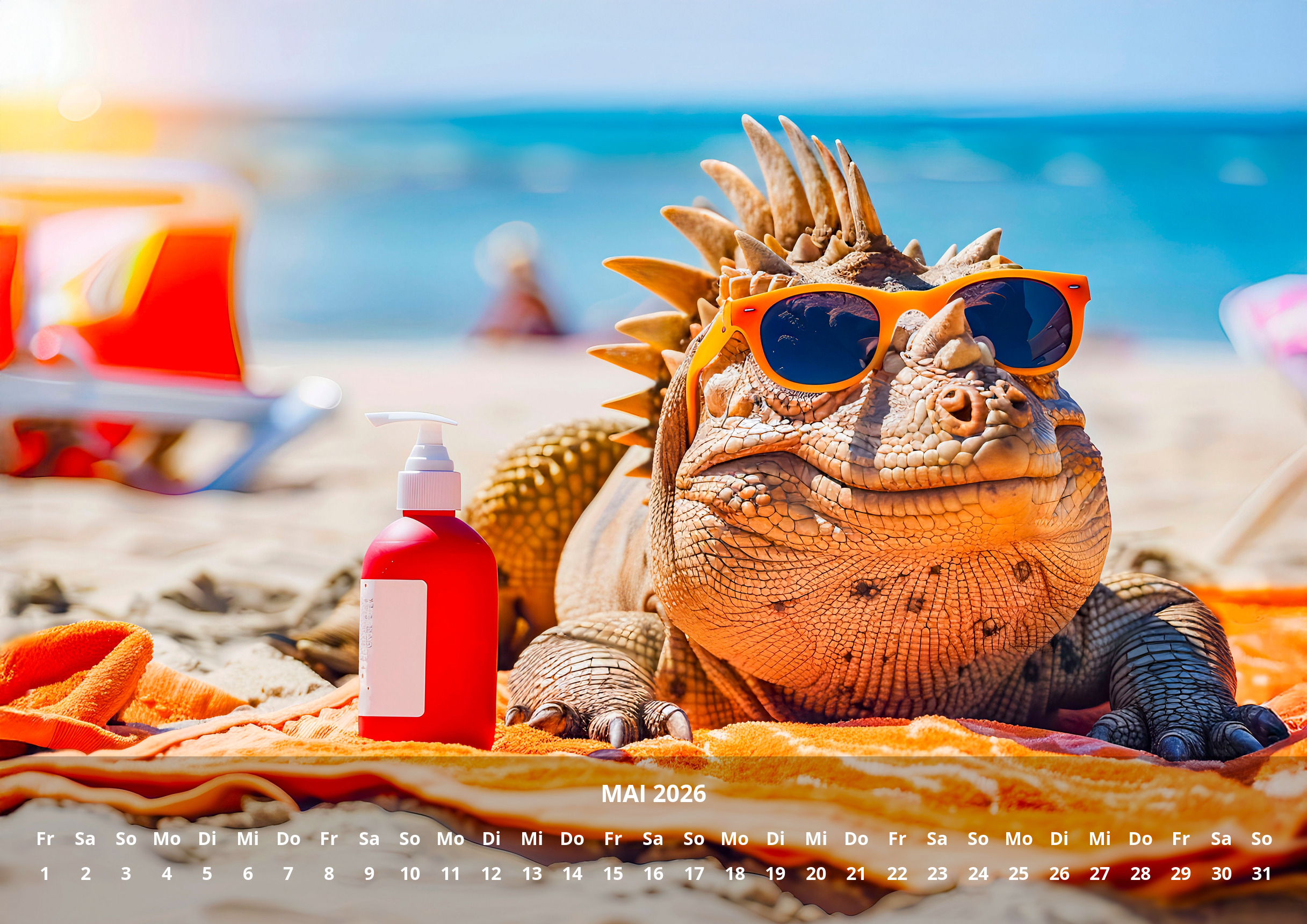 raxxa Premium-Monatskalender Dino Summer 2026 – Bild 7