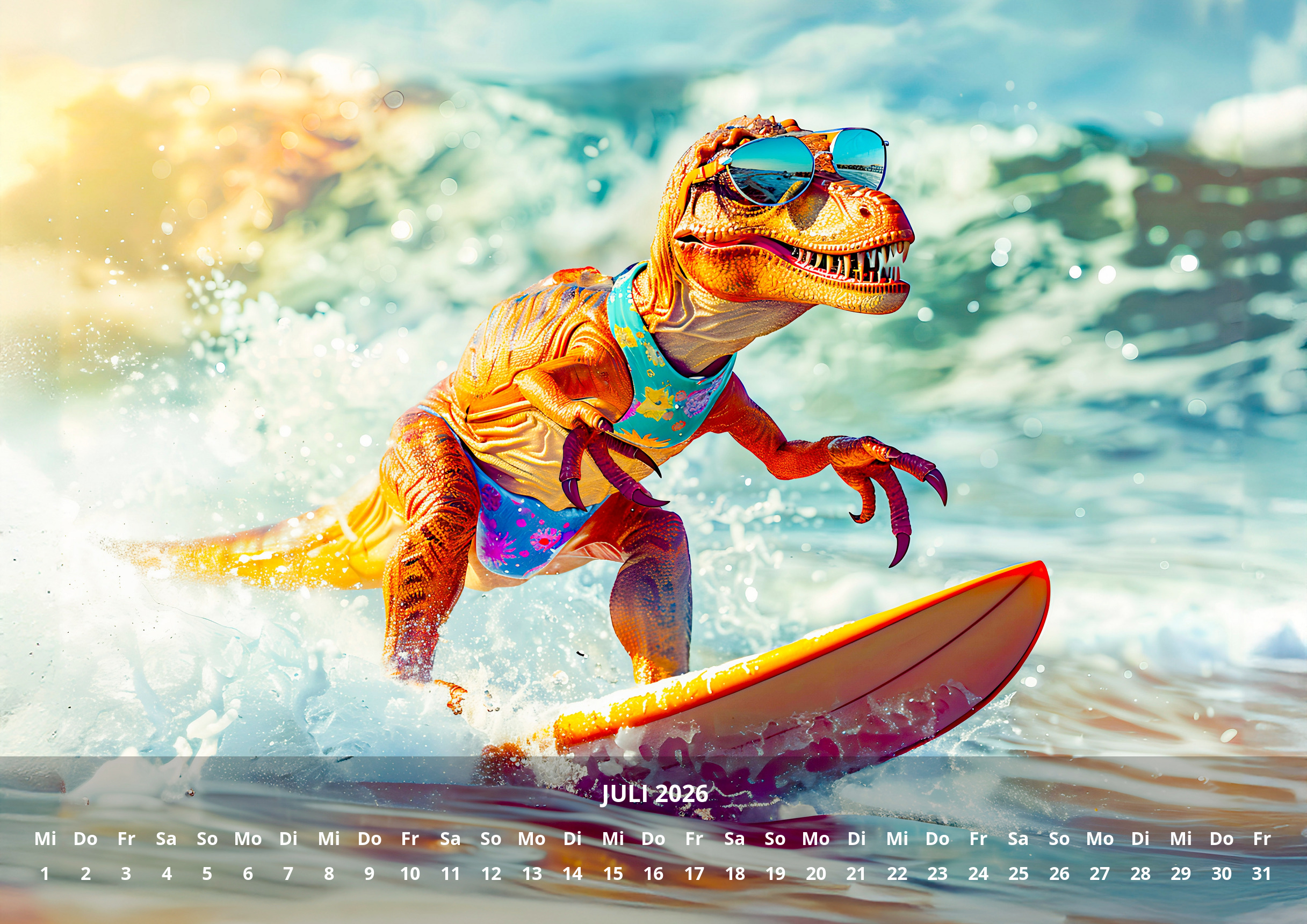 raxxa Premium-Monatskalender Dino Summer 2026 – Bild 9