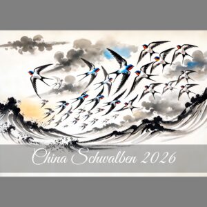 raxxa Premium-Monatskalender China Schwalben 2026