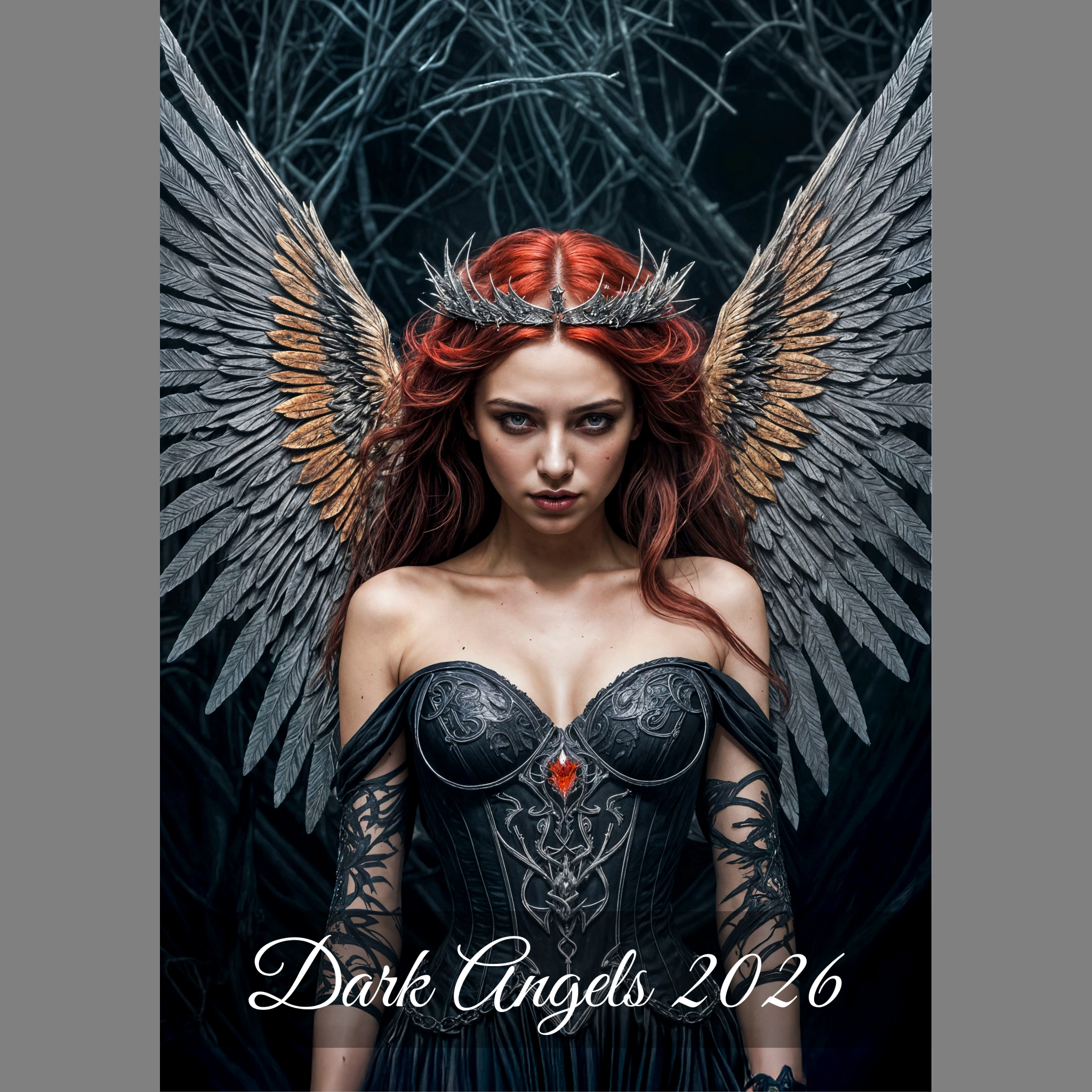 raxxa Premium-Monatskalender Dark Angels 2026