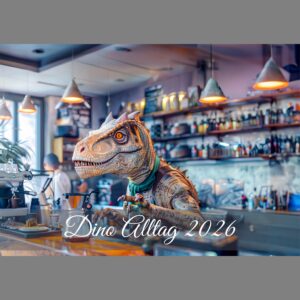 raxxa Premium-Monatskalender Dino Alltag 2026