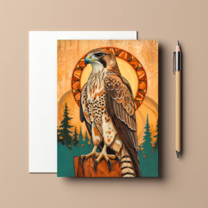 raxxa Postkarte: Falcon Totem – Visionary Art Deco Spirit