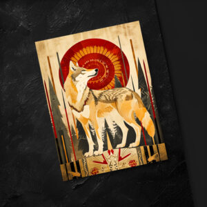 raxxa Postkarte: Wolf Totem – Guardian in Deco Style