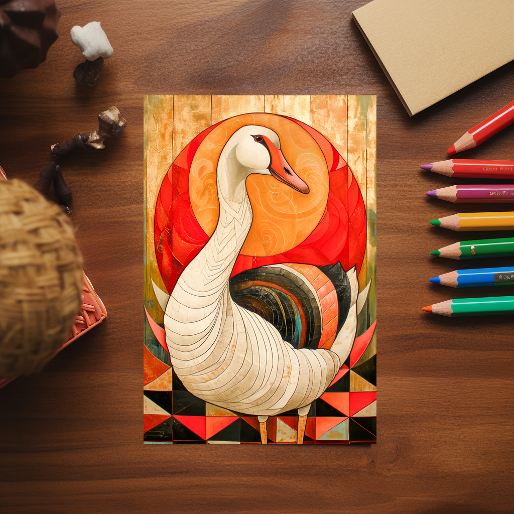 raxxa Postkarte: Goose Totem – Protective Art Deco Spirit