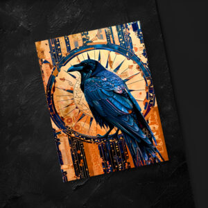 raxxa Postkarte: Raven Totem – Mystic Art Deco Symbol