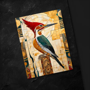 raxxa Postkarte: Woodpecker Totem – Art Deco Rhythm
