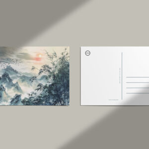 raxxa Postkarte: Chinese Watercolor Bird Migration at Sunset