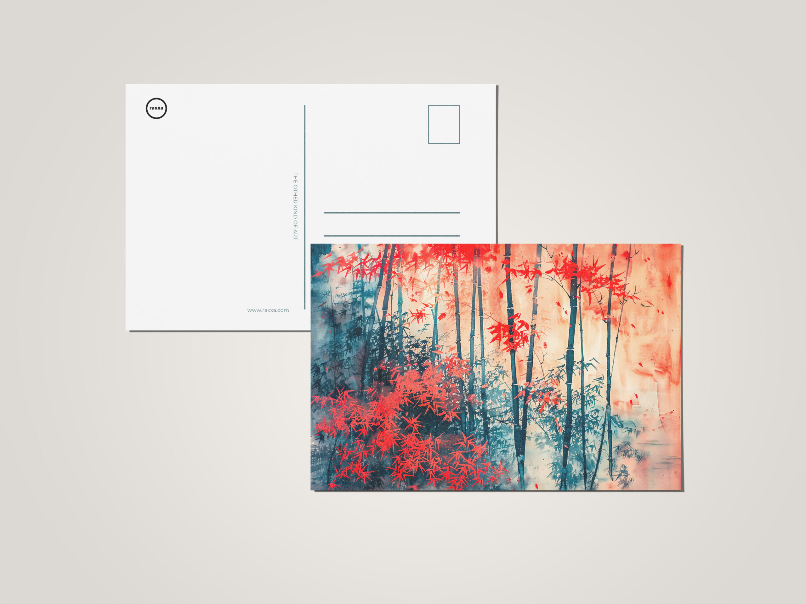 raxxa Postkarte: Chinese Watercolor Tranquil Bamboo Forest