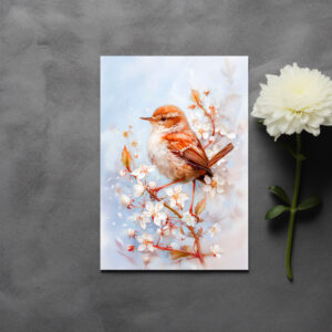 raxxa Postkarte: Wren in Woodland Impressionist Painting