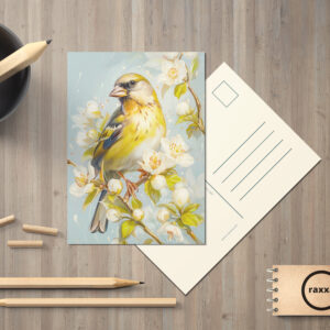 raxxa Postkarte: European Greenfinch in Natures Colors