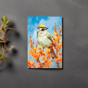raxxa Postkarte: Goldcrest in Winter Impressionist Painting