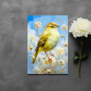raxxa Postkarte: Willow Warbler in Impressionist Brushstrokes