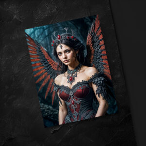 raxxa Postkarte: Dark Angel Queen with Red Wings