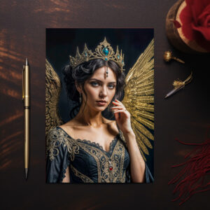 raxxa Postkarte: Golden Winged Dark Angel Queen