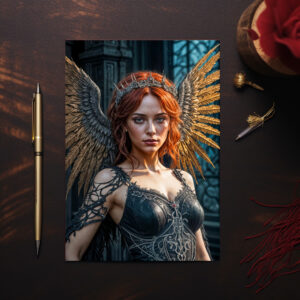 raxxa Postkarte: Golden Winged Dark Angel Queen