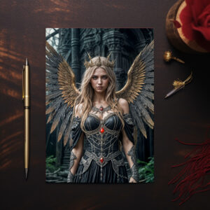 raxxa Postkarte: Majestic Dark Angel with Golden Wings