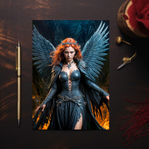 raxxa Postkarte: Dark Angel Queen in Candlelit Hall
