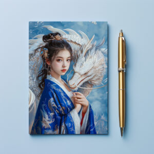 raxxa Postkarte: Girl with Dragon Chinese Zodiac Art
