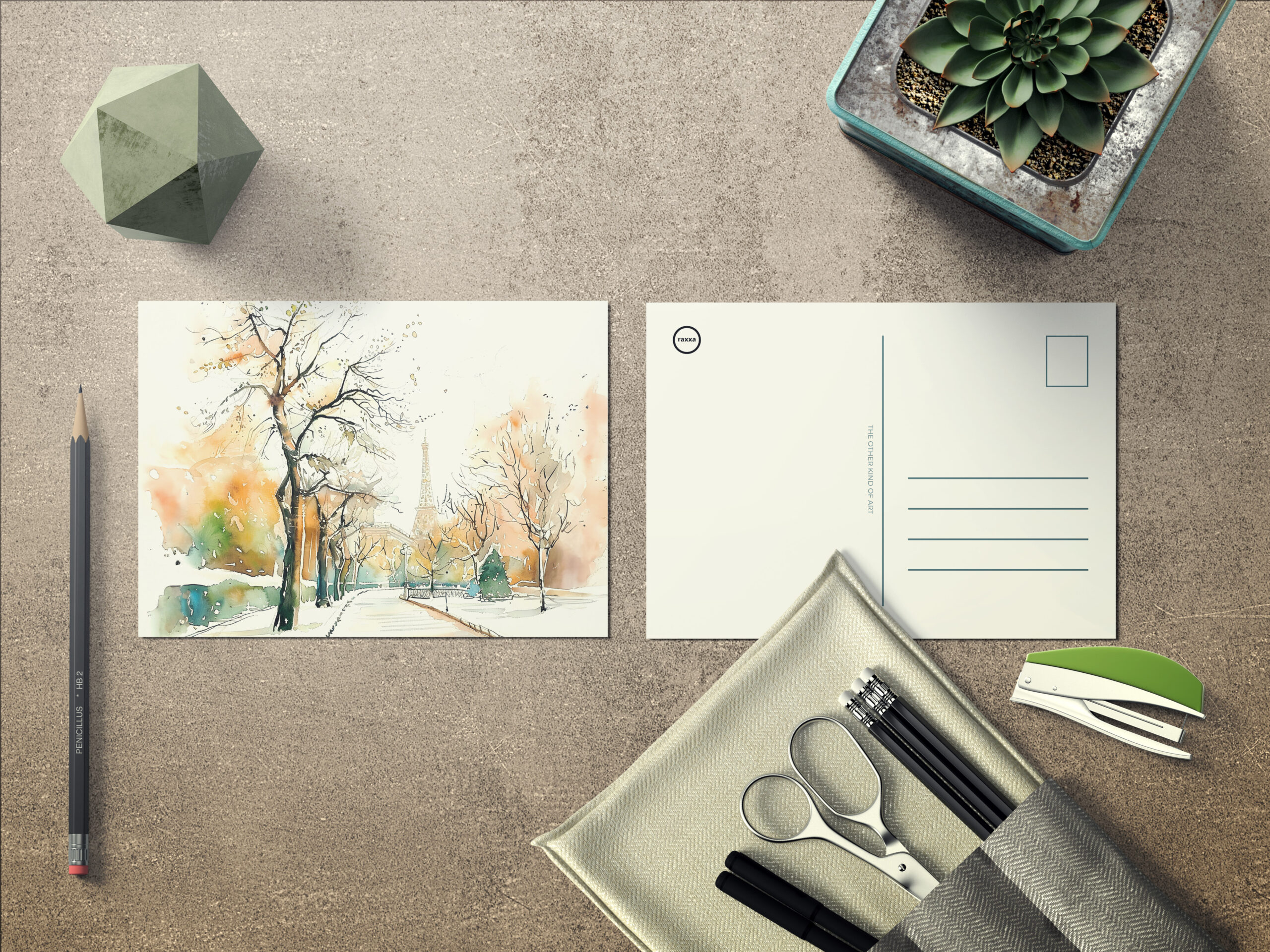 raxxa Postkarte: Watercolor Berlin Funkturm Autumn