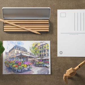 raxxa Postkarte: Watercolor Berlin Market Summer Flowers