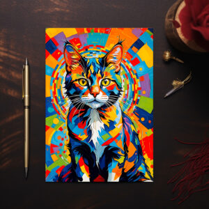 raxxa Postkarte: Bold Abstract Cat Art Painting