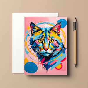 raxxa Postkarte: Bold Geometric Feline Art Cat