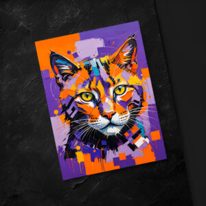 raxxa Postkarte: Modern Cubist Cat Art Painting