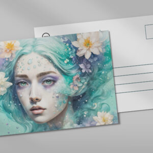 raxxa Postkarte: Water Nymph with Lotus Flowers