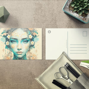 raxxa Postkarte: Golden Flower Fairy with Sparkling Eyes