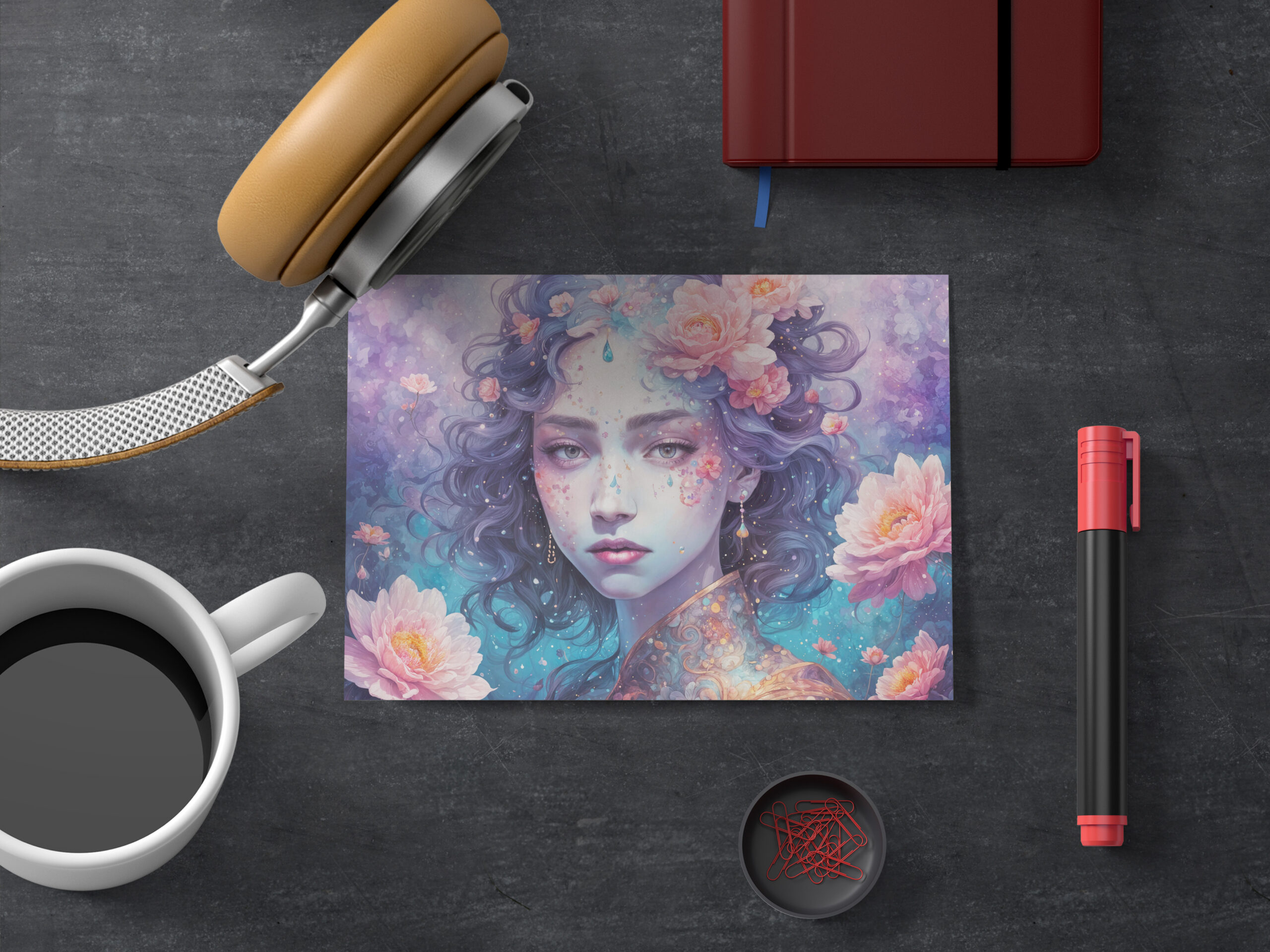 raxxa Postkarte: Flower Fairy with Blue Hair