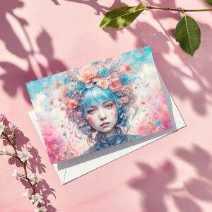 raxxa Postkarte: Flower Fairy with Blue Hair