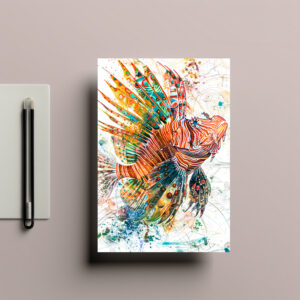 raxxa Postkarte: Abstract Watercolor Illustration of Lionfish