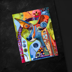 raxxa Postkarte: Pop-Art Dog in Bright Colors