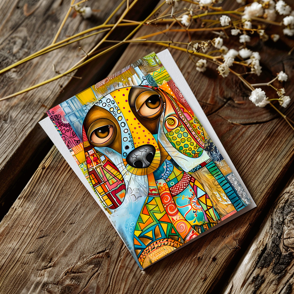 raxxa Postkarte: Retro-Inspired Pop-Art Dog Face