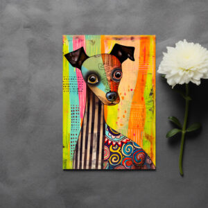 raxxa Postkarte: Abstract Dog in Pop-Art Palette