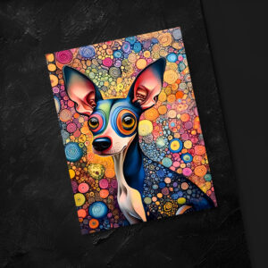 raxxa Postkarte: Color Splash Pop-Art Dog Portrait