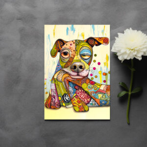 raxxa Postkarte: Colorful Pop-Art Dog Face