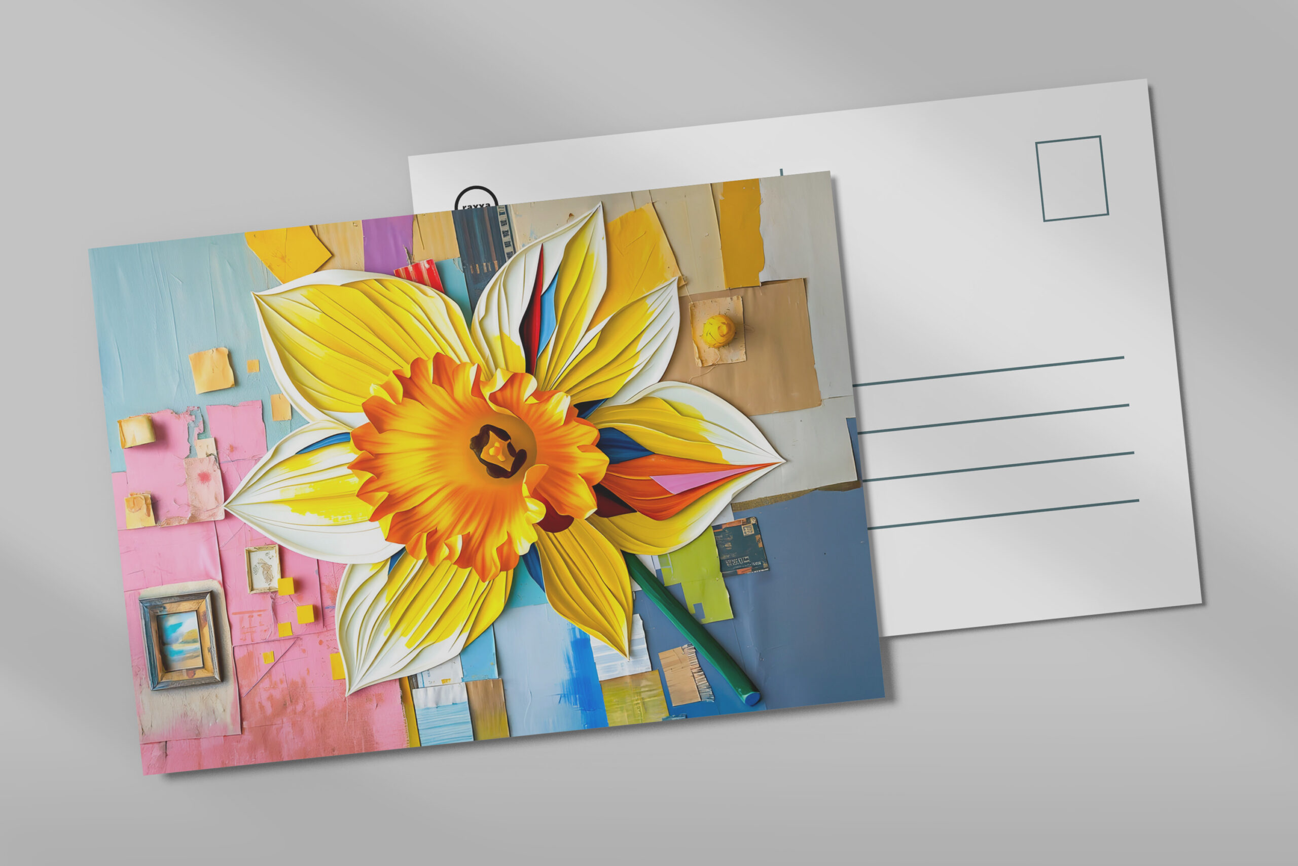 raxxa Postkarte: Radiant Daffodil in Modern Abstract Style
