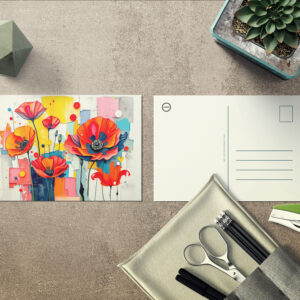raxxa Postkarte: Vibrant Poppy in Modern Abstract Style