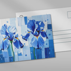 raxxa Postkarte: Elegant Iris in Modern Abstract Style