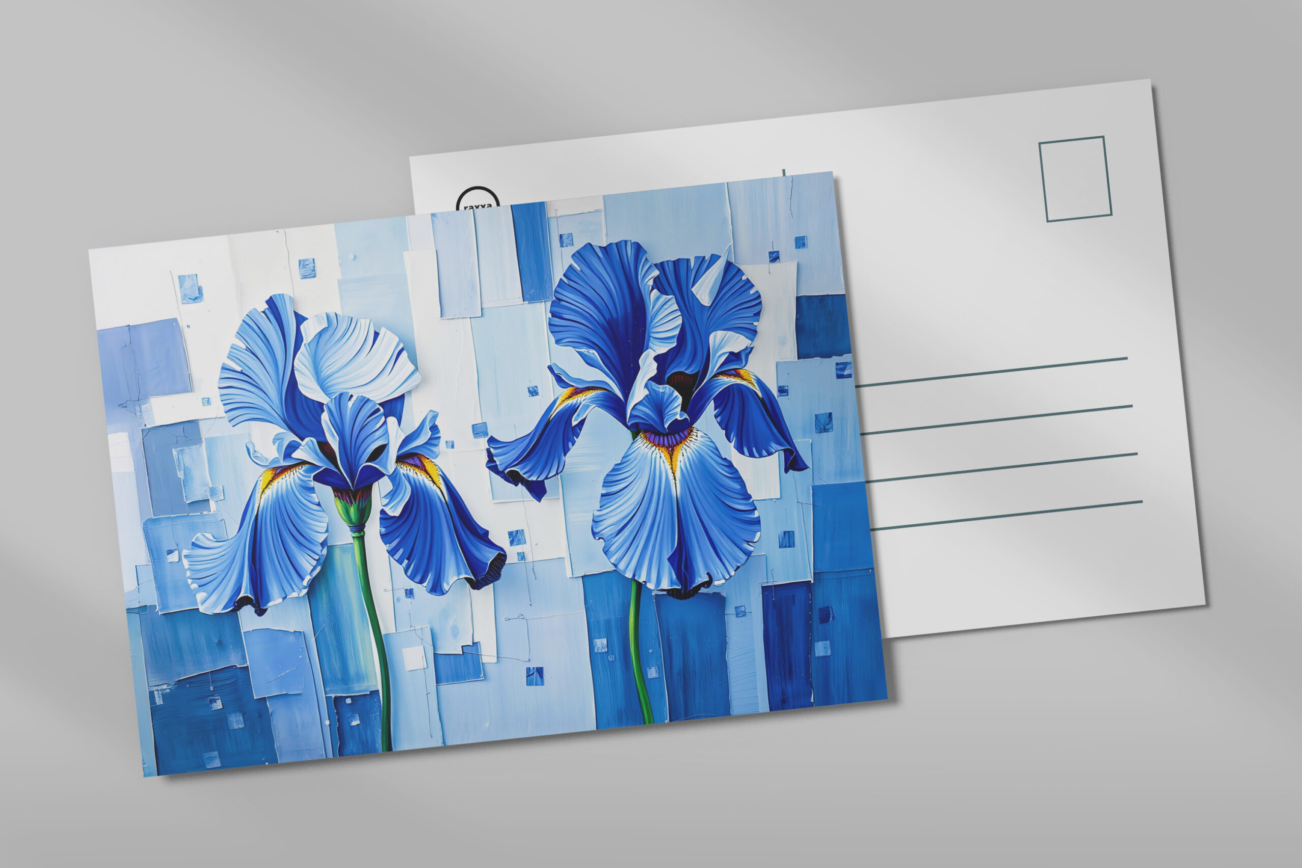 raxxa Postkarte: Elegant Iris in Modern Abstract Style